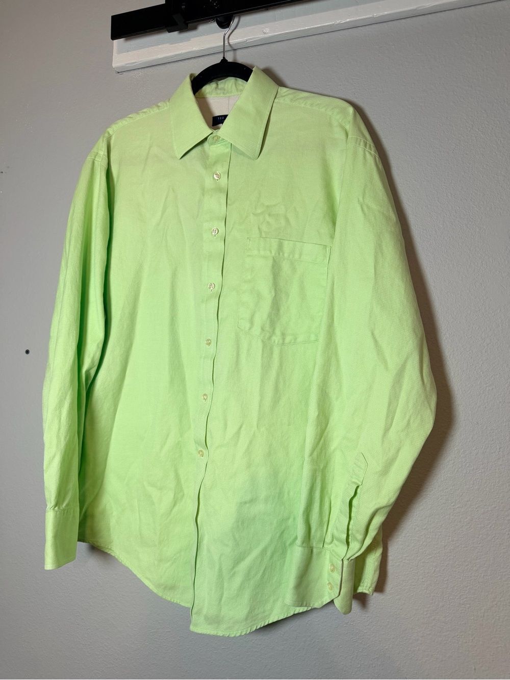 Ted Baker Men's 16 Long Sleeve Button Up Dress Shirt Bright Green 34/35 - Picture 3 of 8